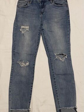 KUT Women's Distressed Skinny ankle Jeans